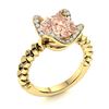 Image 2 : Natural 1.75 CTW Morganite & Diamond Engagement Ring 14K Yellow Gold