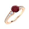 Image 2 : Natural 2.26 CTW Ruby & Diamond Engagement Ring 18K Rose Gold