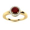 Image 1 : Natural 0.53 CTW Garnet & Diamond Engagement Ring 18K Yellow Gold