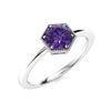 Image 2 : Natural 0.42 CTW Amethyst Solitaire Ring 18K White Gold