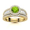 Image 1 : Natural 1.38 CTW Peridot & Diamond Engagement Ring 14K Yellow Gold