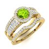 Image 2 : Natural 1.38 CTW Peridot & Diamond Engagement Ring 14K Yellow Gold