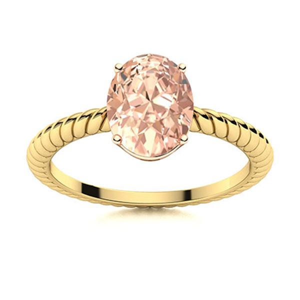 Natural 1.55 CTW Morganite Solitaire Ring 14K Yellow Gold