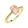 Image 2 : Natural 1.55 CTW Morganite Solitaire Ring 14K Yellow Gold