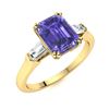 Image 2 : Natural 1.64 CTW Tanzanite & Diamond Engagement Ring 14K Yellow Gold