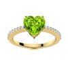 Image 1 : Natural 1.76 CTW Peridot & Diamond Engagement Ring 18K Yellow Gold