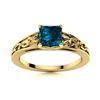 Image 1 : Natural 0.90 CTW Topaz Solitaire Ring 18K Yellow Gold