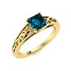 Image 2 : Natural 0.90 CTW Topaz Solitaire Ring 18K Yellow Gold