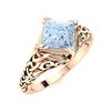 Image 2 : Natural 1.08 CTW Aquamarine Solitaire Ring 14K Rose Gold
