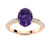 Image 1 : Natural 1.79 CTW Amethyst & Diamond Engagement Ring 14K Rose Gold