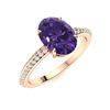 Image 2 : Natural 1.79 CTW Amethyst & Diamond Engagement Ring 14K Rose Gold