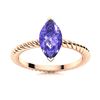 Image 1 : Natural 0.81 CTW Tanzanite Solitaire Ring 18K Rose Gold