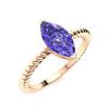 Image 2 : Natural 0.81 CTW Tanzanite Solitaire Ring 18K Rose Gold