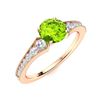Image 2 : Natural 0.85 CTW Peridot & Diamond Engagement Ring 14K Rose Gold