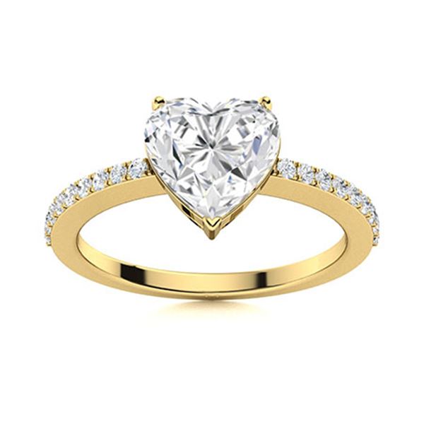 Natural 0.97 CTW Diamond Solitaire Ring 18K Yellow Gold