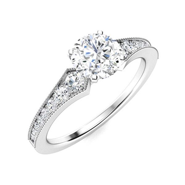 Natural 0.86 CTW Diamond Solitaire Ring 18K White Gold