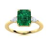 Image 1 : Natural 1.21 CTW Emerald & Diamond Engagement Ring 14K Yellow Gold