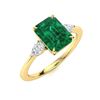 Image 2 : Natural 1.21 CTW Emerald & Diamond Engagement Ring 14K Yellow Gold