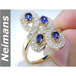 Certified 1.50 ct Pink & White Sapphire Ring 14kt Gold