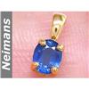 Image 1 : Certified .75 ct Sapphire Solitaire Pendant 14kt Gold