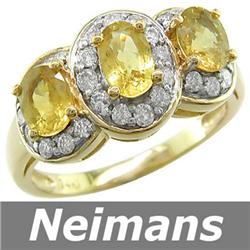 Vintage 2.00 ct Yellow Sapphire & VS Diamond Ring 14kt