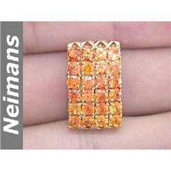 Vintage Deco 6.00 ct Orange Sapphire Pendant 14kt Gold
