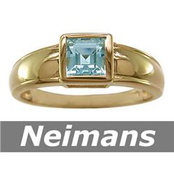 1.00 ct Blue Topaz Ring 14k Gold USGL CERTIFIED