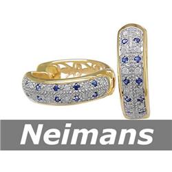 USGL Certified 1.50 ct Sapphire & Diamond Earrings 14kt