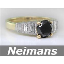 Engagement 1.75 ct Certified Black & White Diamond Ring