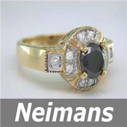 Certified 1.50 ct Black & White Diamond Engagement Ring