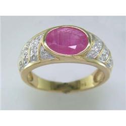 Fine 2.50 ct Certified Ruby & VS Diamond Ring 14k Gold