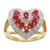 Image 1 : USGL Certified 2.25 ct Ruby & VS Diamond Ring 14kt Gold