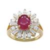Image 1 : Antique 3.75 ct Ruby & Diamond Ring 14kt Gold CERTIFIED