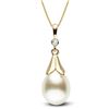 Image 2 : White South Sea Drop-Shape Pearl and Diamond Lily Pendant