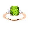 Image 1 : Natural 2.35 CTW Peridot & Diamond Engagement Ring 14K Rose Gold