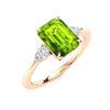 Image 2 : Natural 2.35 CTW Peridot & Diamond Engagement Ring 14K Rose Gold