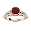 Image 1 : Natural 2.57 CTW Ruby & Diamond Engagement Ring 18K Rose Gold