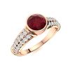 Image 2 : Natural 2.57 CTW Ruby & Diamond Engagement Ring 18K Rose Gold