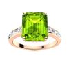 Image 1 : Natural 3.08 CTW Peridot & Diamond Engagement Ring 18K Rose Gold