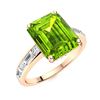 Image 2 : Natural 3.08 CTW Peridot & Diamond Engagement Ring 18K Rose Gold