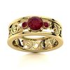 Image 1 : Natural 0.65 CTW Ruby & Diamond Engagement Ring 18K Yellow Gold