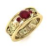 Image 2 : Natural 0.65 CTW Ruby & Diamond Engagement Ring 18K Yellow Gold