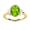 Image 1 : Natural 4.04 CTW Peridot & Diamond Engagement Ring 18K Yellow Gold