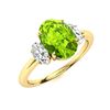 Image 2 : Natural 4.04 CTW Peridot & Diamond Engagement Ring 18K Yellow Gold