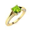 Image 2 : Natural 1.12 CTW Peridot & Diamond Engagement Ring 14K Yellow Gold