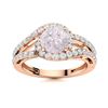 Image 1 : Natural 1.27 CTW Rose Quartz & Diamond Engagement Ring 18K Rose Gold