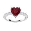 Image 1 : Natural 0.84 CTW Ruby & Diamond Engagement Ring 18K White Gold