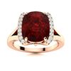 Image 1 : Natural 3.19 CTW Garnet & Diamond Engagement Ring 18K Rose Gold