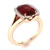 Image 2 : Natural 3.19 CTW Garnet & Diamond Engagement Ring 18K Rose Gold