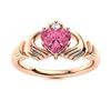 Image 1 : Natural 1.59 CTW Tourmaline & Diamond Engagement Ring 18K Rose Gold